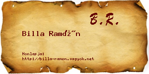 Billa Ramón névjegykártya